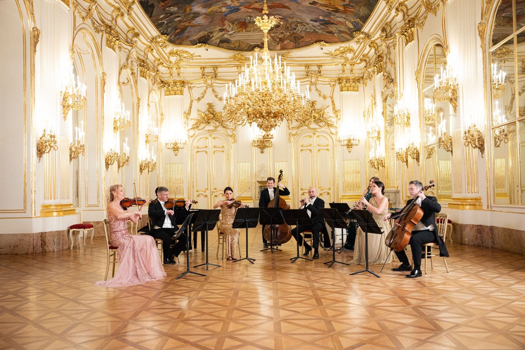 Schönbrunn Palace Ensemble Vienna, in the Great Gallery of Schönbrunn Palace